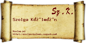 Szolga Kálmán névjegykártya